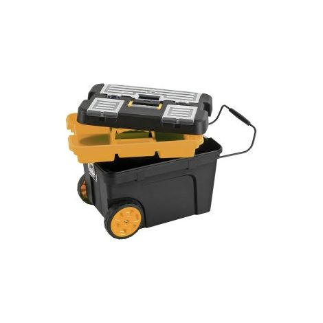 L'Outil Parfait – Servante roulante 50L – Charge maximale 30kg – Plateau porte-outils amovible – Compartiments pour visserie – Pour chantiers humides