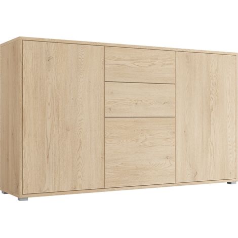 Cómoda Comfivo Tutela, Roble, Con cajones y puertas, Número de cajones: 2, 93x141x41cm