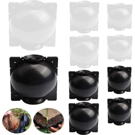 Lot 18 boîtes enracinement – L+M+S – noir+blanc – réutilisables – propagation – greffage – plantes (1/5)
