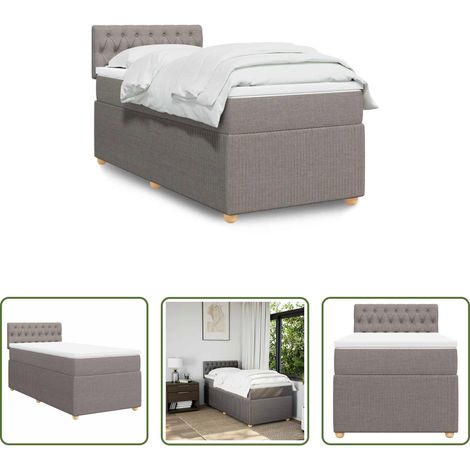 vidaXL Taschenfederkern - Boxspringbett mit Matratze Taupe 80x200 cm Stoff (1/5)