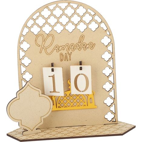 Ramadan-Countdown-Kalender, dekoratives Holzornament, DIY-Eid-Kalender für Zuhause, Feiertage, Typ C (1/5)