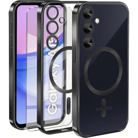 Schutzhülle für Samsung Galaxy A15 4G/5G, Electro MagSafe, schwarz + Displayschutzfolie aus Glas (1/5)