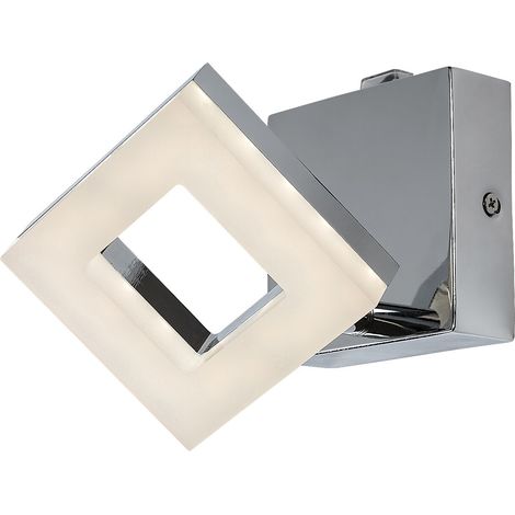 Applique miroir SDB chrome carrée LED 5W, interrupteur (1/5)