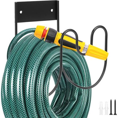 Garden Hose Wall Mount Heavy Duty Hose Holder for Garden Hoses Extension Cords and Air Hoses Black (1/5)