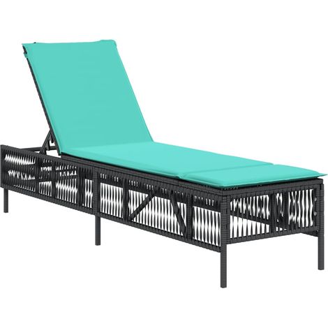 Maison Exclusive - Lettino prendisole con Cuscino in Polyrattan Nero