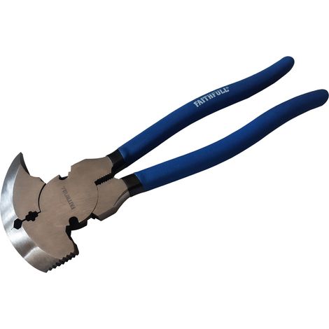 Faithfull Soft Grip Fencing Pliers 250mm (10-inch) with Ergonomic Handle for Secure Cutting and Bending