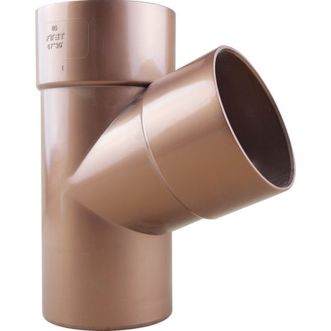 Culotte PVC 67°30 mâle femelle pour tube Ø80 épaisseur 3.2 mm - aspect cuivre - First Plast (1/4)