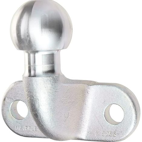 Boule d'attelage de remorque standard 50mm en acier coulé galvanisé, boule de traction pour caravane à deux trous de fixation compatible coupleur européen (1/5)