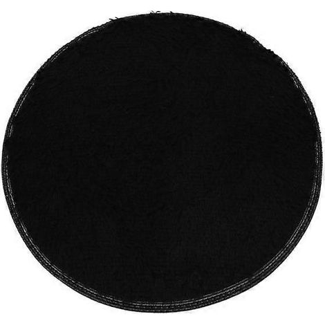 Tapis de bain rond antidérapant noir doux pour salle de bain, chambre et douche (1/3)