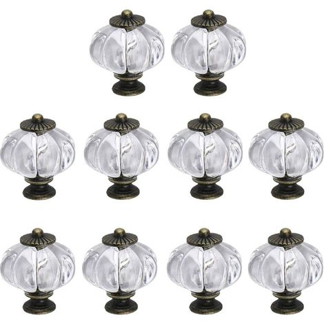 Pack of 20 Clear Acrylic Pumpkin Knobs for Doors, Cupboards, Drawers, Dressers, Wardrobes, Kitchen Furniture or Kids Room. (1/5)