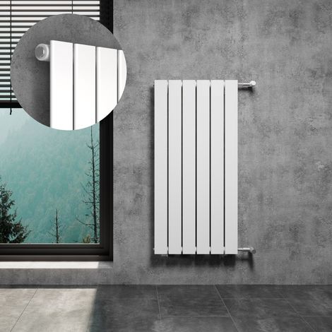 WITEN&NOCK Design Heizkörper Flachheizkörper mit Seitenanschluss Paneelheizkörper, Nabenabstand 900 mm, weiß, Breite 45 cm, einlagig