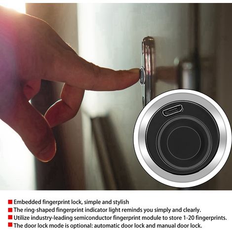 Serrure D'empreinte Digitale sans Clé de Semi-conducteur Complètement Automatique, Serrure Sûre de Mot de Passe de Tiroir de Garde-robe de Sécurité à la Maison.