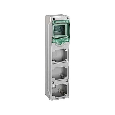 Coffret mini Mureva - pour prises - 98 x 392 mm - 4 modules - 3 ouvertures - 13152M (1/2)