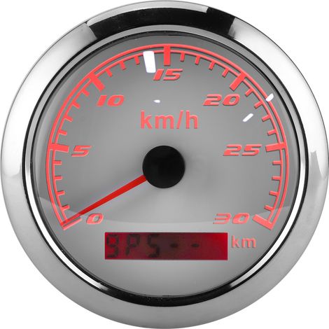 Compteur de vitesse GPS 30 km/h, odomètre 85 mm, étanche IP67, pour bateau, voiture, yacht, moto, cadran blanc (1/5)
