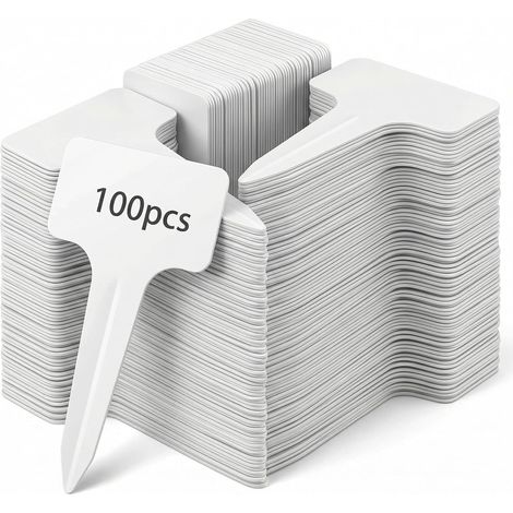 100 Pack Plant Labels 6x10cm Plastic Gardening Label for Vegetables Seedlings Flowers T-Type (1/5)