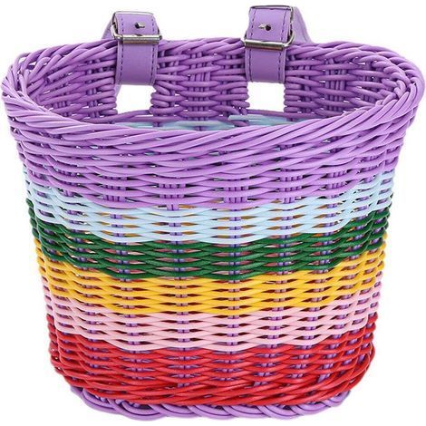 HONORNIC - Panier de vélo tressé, panier de vélo coloré, panier de vélo avant (1/5)