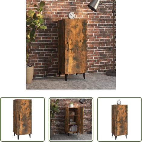 Armoire bois - Buffet Chêne fumé 34,5x34x90 cm Bois d'ingénierie (1/5)