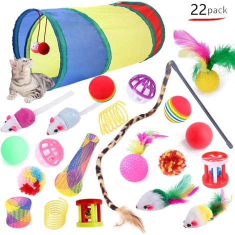 Jouets pour Chat - Non spécifié - Kit de 22 Pièces - Jouets Interactifs - Sécuritaires - Multicolore-Ywey (1/5)