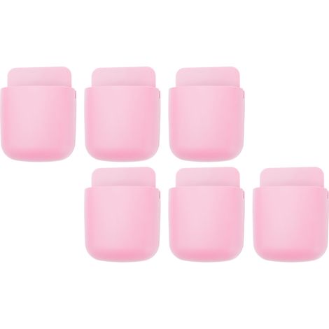 6er-Set Fernbedienungshalter, Wandhalterung, Handy-Aufbewahrungsbox, Organizer für Zuhause, Nachttisch und Schule, Rosa (1/5)