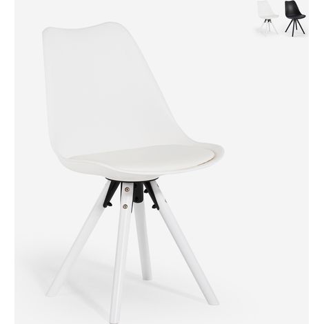 Sedia moderna per sala da pranzo e cucina stile nordico Dorva - Bianco