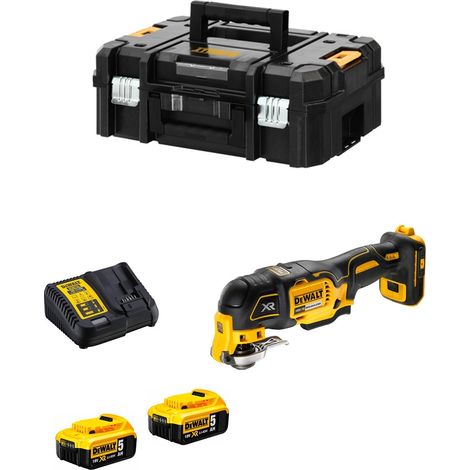 Dewalt – Outil multifonction 18V avec 2 batteries 5.0Ah – Moteur Brushless – Changement d'accessoires sans outil – Pour bois dur et béton armé (1/5)