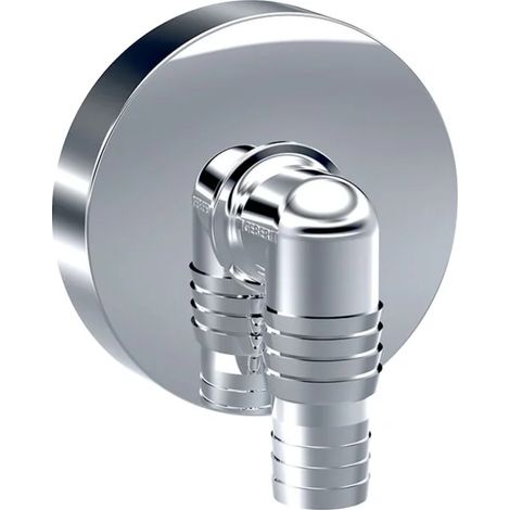 Geberit racor manguera acodado con roseta mural: cromo / brillante, 240020211