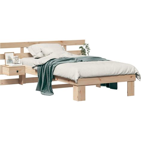 Maison Exclusive - Estructura de cama Marrón 90 x 200 cm Madera d (1/5)