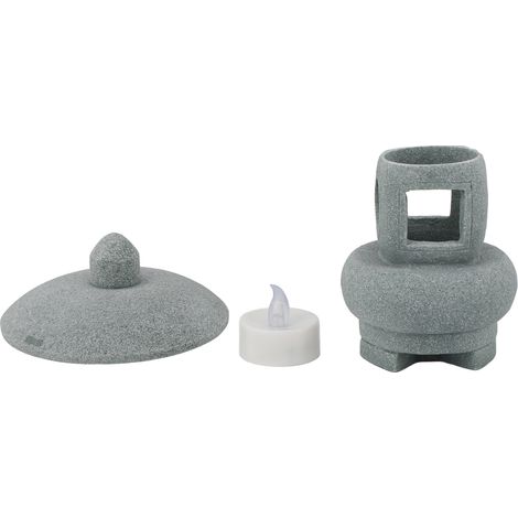 Statuette Pagode Lanterne en Grès, Décoration Miniature pour Aquarium et Jardin Chinois
