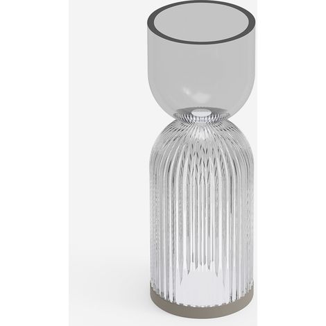Lampada da tavolo LED ricaricabile design in policarbonato Alba B - Grigio (1/3)