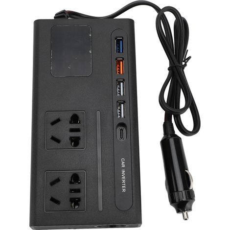 Onduleur de puissance 200W Type C, charge rapide, grand écran, affichage numérique pour plusieurs voitures, prise ue 220V. (1/5)