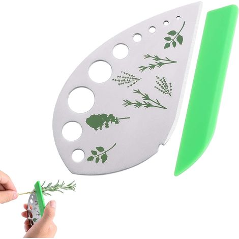 Herb Stripper, 9 Holes Stainless Steel Herb Stripper, Herb Stripping Tool for Kale, Vegetables, Leaves, Fruit, Chard (1/5)