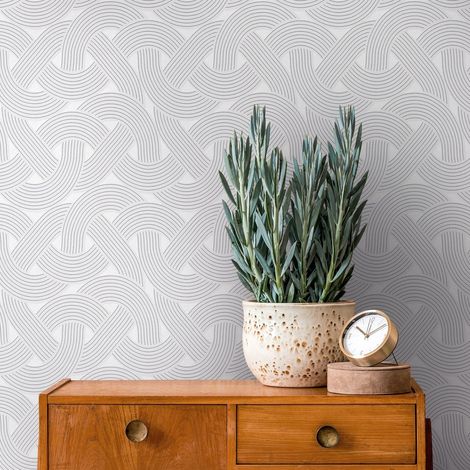 papier peint art déco gris, argent et blanc - Livingwalls (1/5)