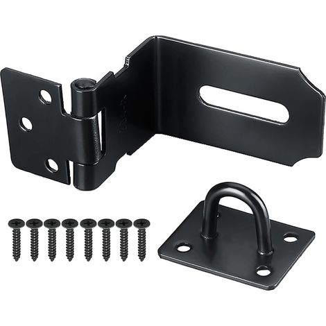 Loquet de porte à angle droit à 90 degrés, loquet de porte de sécurité en acier inoxydable, cadenas, loquet de porte, cadenas de 3 pouces, noir