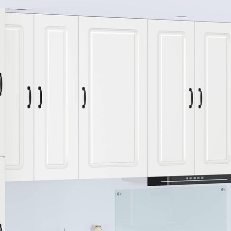 Armoire murale de cuisine 3 étagères 1 porte en bois d’ingénierie blanc 50 x 31 x 100 cm - PANGIVO (1/5)