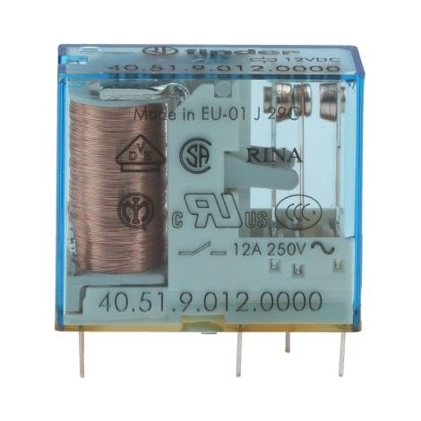 Finder 40 Series Relais de puissance 1 RT, bobine 12V c.c. Montage sur CI 650mW ( Prix pour 1 ) (1/3)