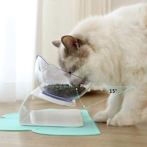 Gamelle pour chat, gamelle d'eau résistante aux chutes, inclinable à 15°, gamelle individuelle pour chat (1/5)