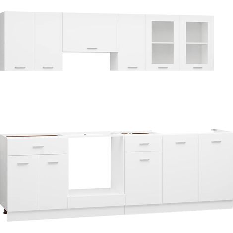 Maison Exclusive - Set Armadi da Cucina 8 pz Lyon Bianco in Legno Multistrato (1/4)
