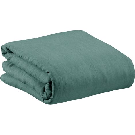 VIVARAISE - Housse de couette Zeff Vivaraise en lin bleu foncé 260 x 240 cm