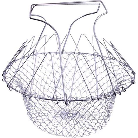 Essoreuse à salade pliable avec renforts Acier inoxydable Facile utiliser (1/3)