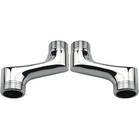 Raccord de douche de comptoir en 2 pièces, coude en laiton, réducteur d'angle, bras pivotant réglable, fixation murale, coude de comptoir, raccord décalé 1/2 3/4, chromé A (1/5)