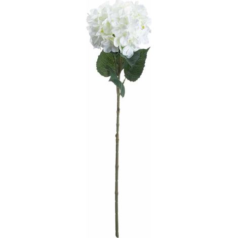 Single Hydrangea Artificial Flower - L10 x W18 x H70 cm - White