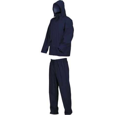 IMPERMEABILE POLIESTERE/PVC "TG   M" COMPLETO BLU ILLUVIA"