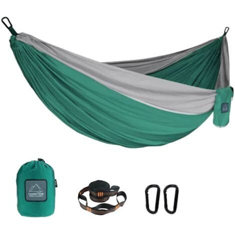 Hamac extérieur en nylon parapluie tissu anti-renversement champ installation rapide camping balançoire hamac portant 300 kg- (1/5)