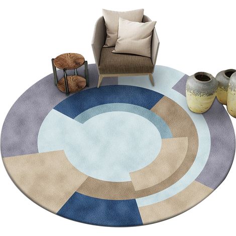 Tapis Rond - 60 x 60 cm - Pour Chambre À Coucher Salon Bureau Cuisine Entrée - Tapis Anti-Dérapant Sans Sous-Tapis - 1 Pièce (1/5)