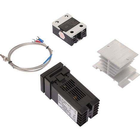 Régulateur de température PID, thermocouple de type K, dissipateur thermique, relais et porte-thermostat pour alimentation électrique agricole 25 A (1/5)