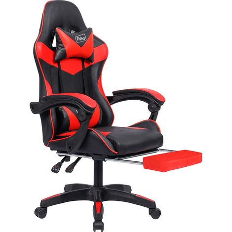 Neo Red Massage Sport Racing Gaming Office Chair With Footrest