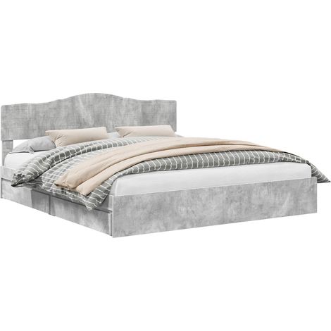 Maison Exclusive - Aufbewahrungsbett Beton Grau 200 x 200 cm Holz