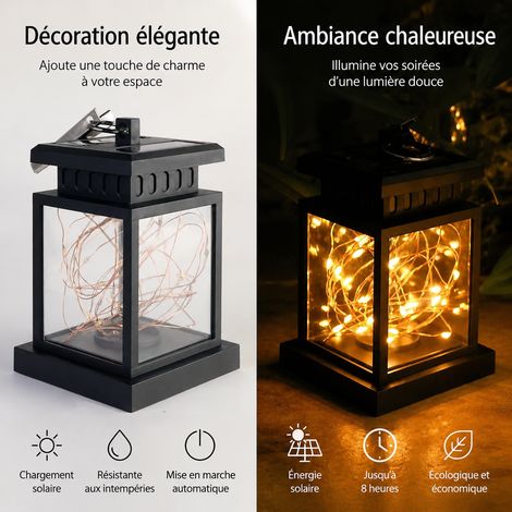 Lanterne solaire extérieure motif étoile double panneau, lumière chaude, style rétro, IP65, 6 V, 230 g – Livraison gratuite