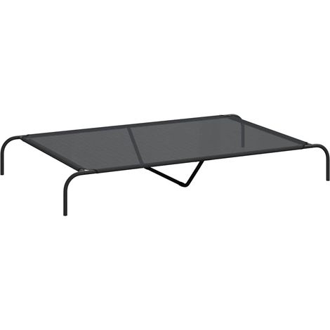 vidaXL Cuccia per Cani Rialzata Nera 150x90x20 cm Textilene e