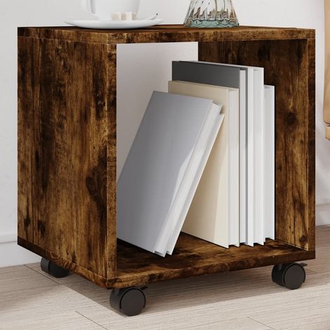 vidaXL Armario con ruedas madera ingeniería roble ahumado 37x33x42,5cm (1/5)